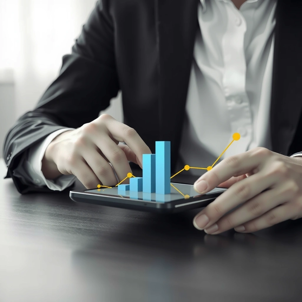 Abstract representation of game revenue growth charts and data flows